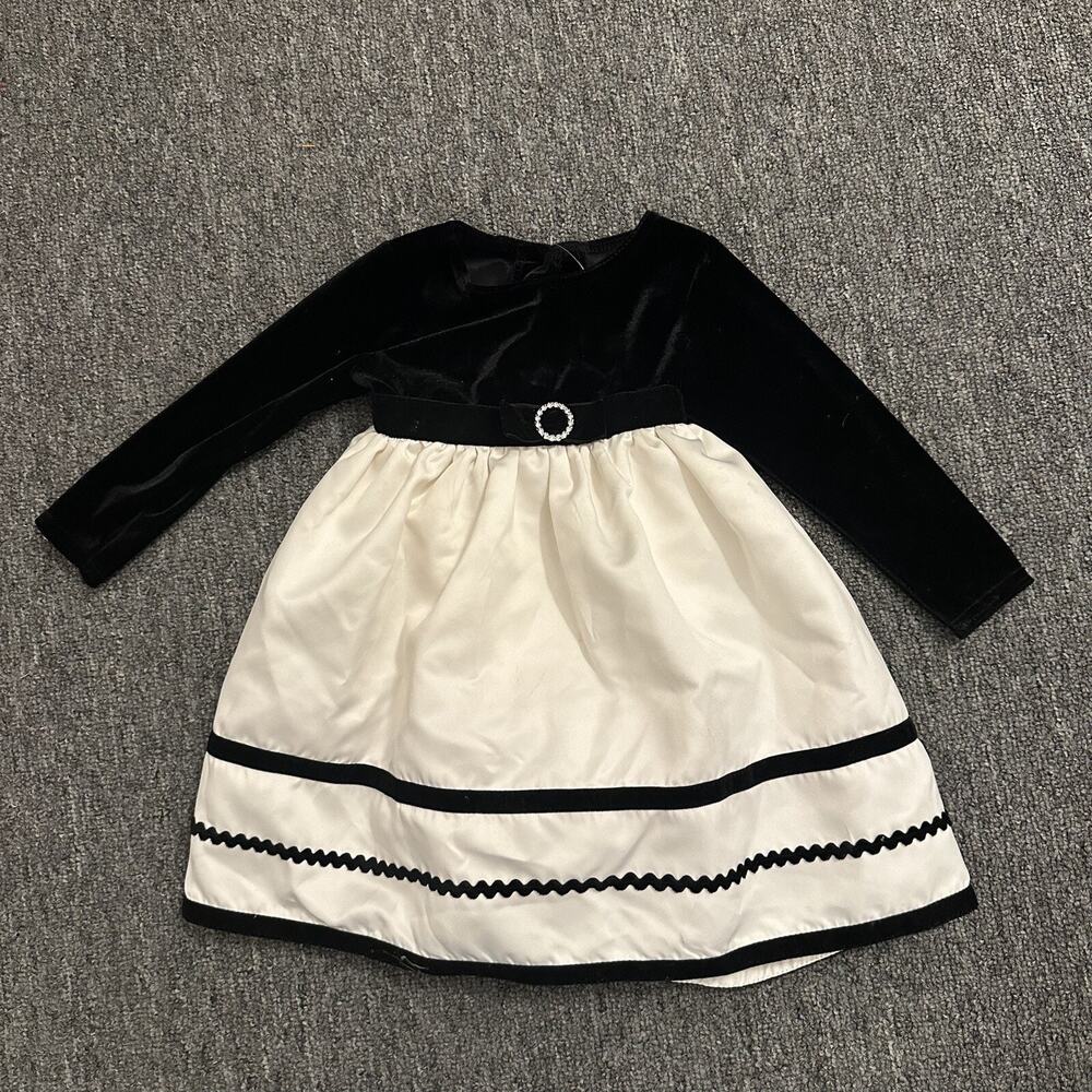 Toddler Girl 24M Dress Black Velvet Ivory Holiday Christmas Sophie Rose